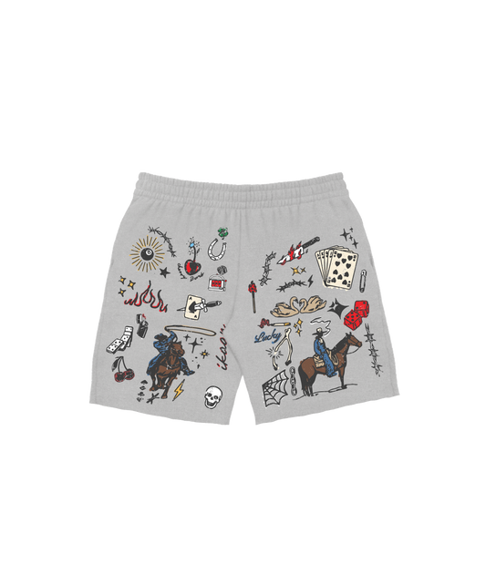 DOODLE SHORTS [HEATHER GREY]